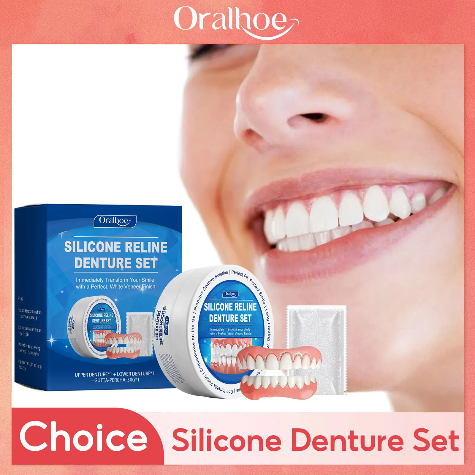 1pcs Silicone Denture Set Temporary Dentures Fit Mouth Cavity Perfect Smile Comfortable Fake Tooth Tool Simulation Teeth Braces
1pcs Silicone Denture Set Temporary Dentures Fit Mouth Cavity Perfect Smile Comfortable Fake Tooth Tool Simulation Teeth Braces