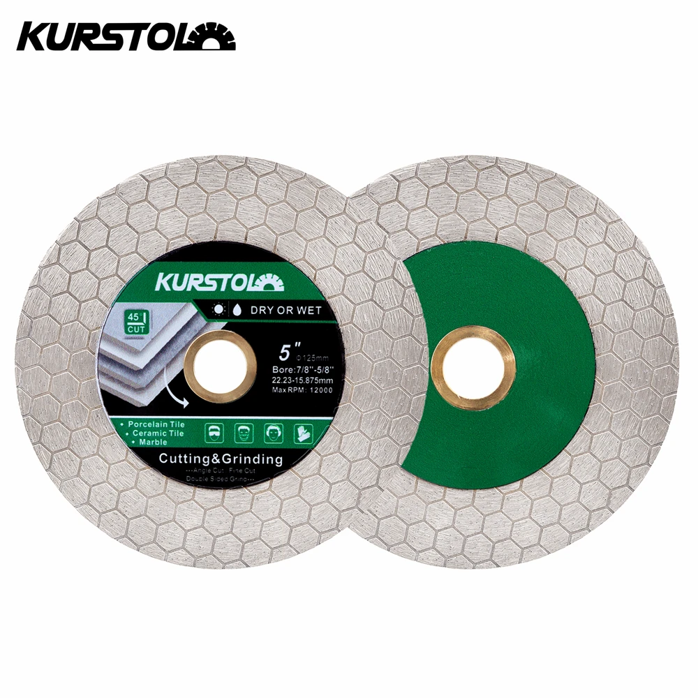 KURSTOL 2Pcs Dia125mm Cutting Grinding Disc Hex Double-sided Diamond Saw Blade For Ceramic Tile Granite Marble 5Inch Cutter Plate
KURSTOL 2Pcs Dia125mm Cutting Grinding Disc Hex Double-sided Diamond Saw Blade For Ceramic Tile Granite Marble 5Inch Cutter Plate