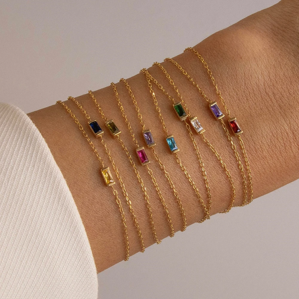 women bracelet Stainless Steel Square Birthstone Bracelet Sparkling High-grade Rhinestone Bangle Valentine's Day Jewelry Gift
women bracelet Stainless Steel Square Birthstone Bracelet Sparkling High-grade Rhinestone Bangle Valentine's Day Jewelry Gift