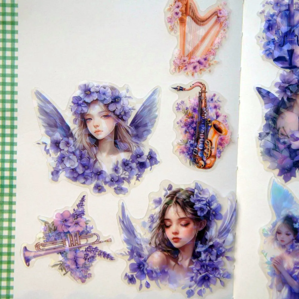 10pcs Laser Diamond Pattern Elves Playing Musical Instrument PVC Sticker Scrapbooking DIY Gift Packing Label Decoration Tag
10pcs Laser Diamond Pattern Elves Playing Musical Instrument PVC Sticker Scrapbooking DIY Gift Packing Label Decoration Tag