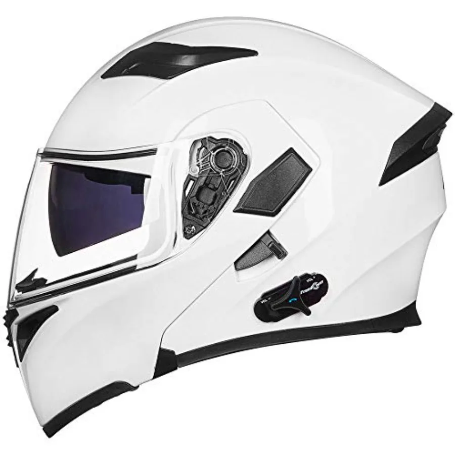 Motorcycle use, polycarbonate shell, matte black, modular flip-up design with dual visors, Bluetooth 5.0, MP3, intercom, FM rad
Motorcycle use, polycarbonate shell, matte black, modular flip-up design with dual visors, Bluetooth 5.0, MP3, intercom, FM rad