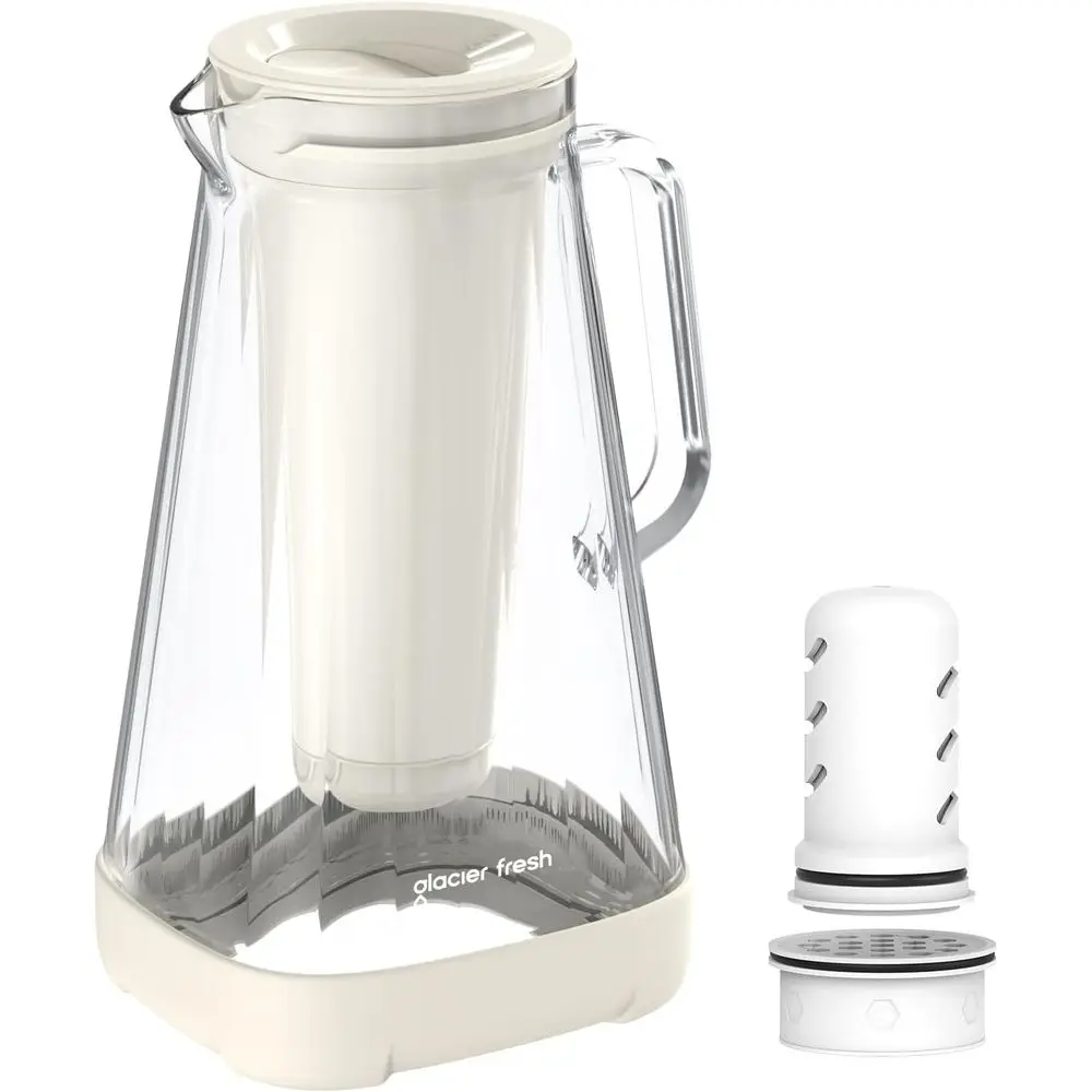 10-Cup Glass Water Pitcher with Ultrafiltration and Activated Carbon Filters, Removes 99% Chlorine, Odors, and Colors, White
10-Cup Glass Water Pitcher with Ultrafiltration and Activated Carbon Filters, Removes 99% Chlorine, Odors, and Colors, White