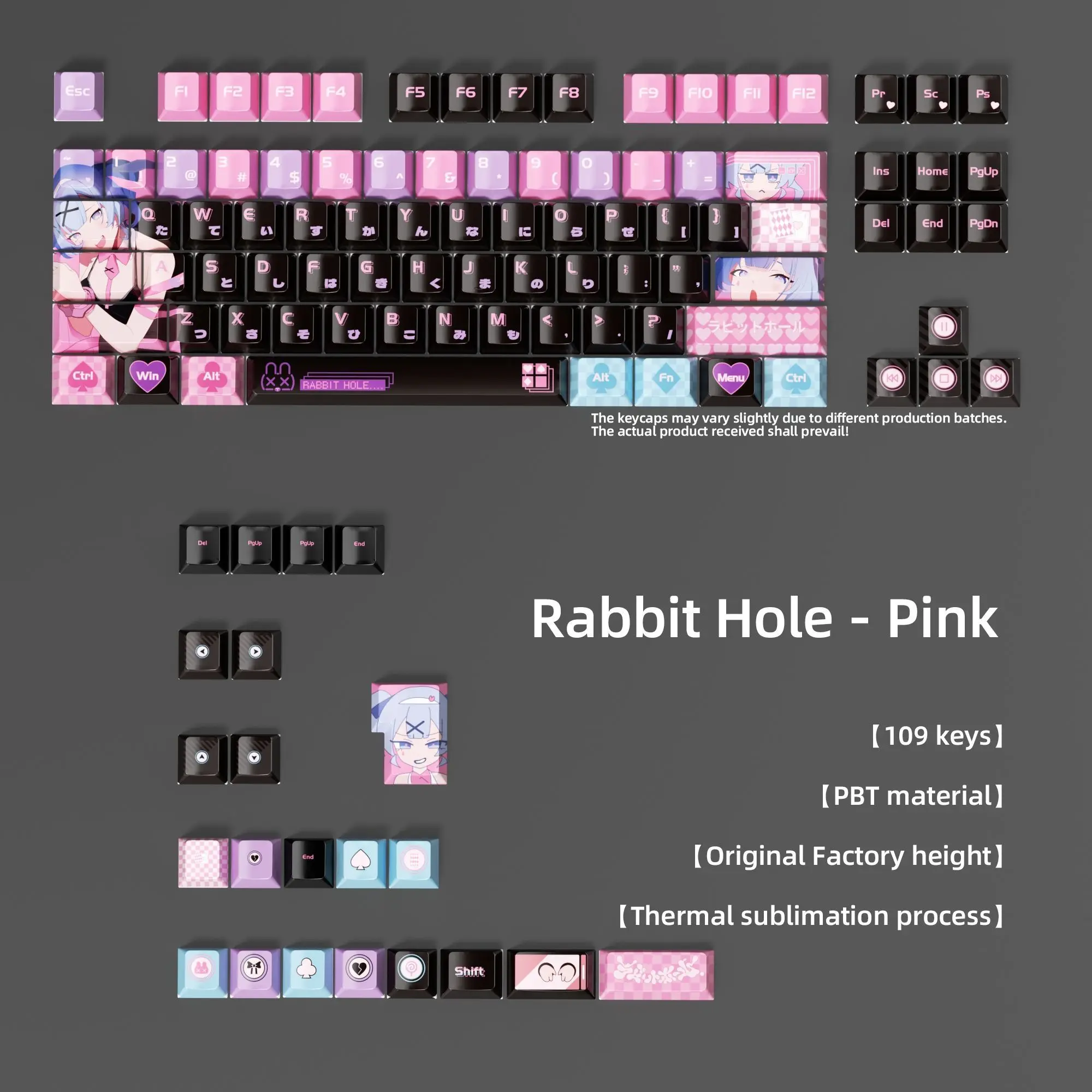 109 клавишных колпачков Rabbit Hole Keycaps Cherry Dye-Sub, милые PBT-кейкапы в стиле аниме для механических клавиатур с магнитными переключателями 60/63/64/68/75/87
109 клавишных колпачков Rabbit Hole Keycaps Cherry Dye-Sub, милые PBT-кейкапы в стиле аниме для механических клавиатур с магнитными переключателями 60/63/64/68/75/87