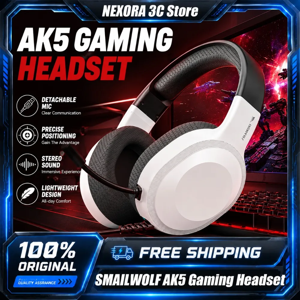 SMAILWOLF AK5 Wired Gaming Headset Lightweight E-sports Gaming Headset with Microphone Desktop Laptop Headphone Gifts
SMAILWOLF AK5 Wired Gaming Headset Lightweight E-sports Gaming Headset with Microphone Desktop Laptop Headphone Gifts