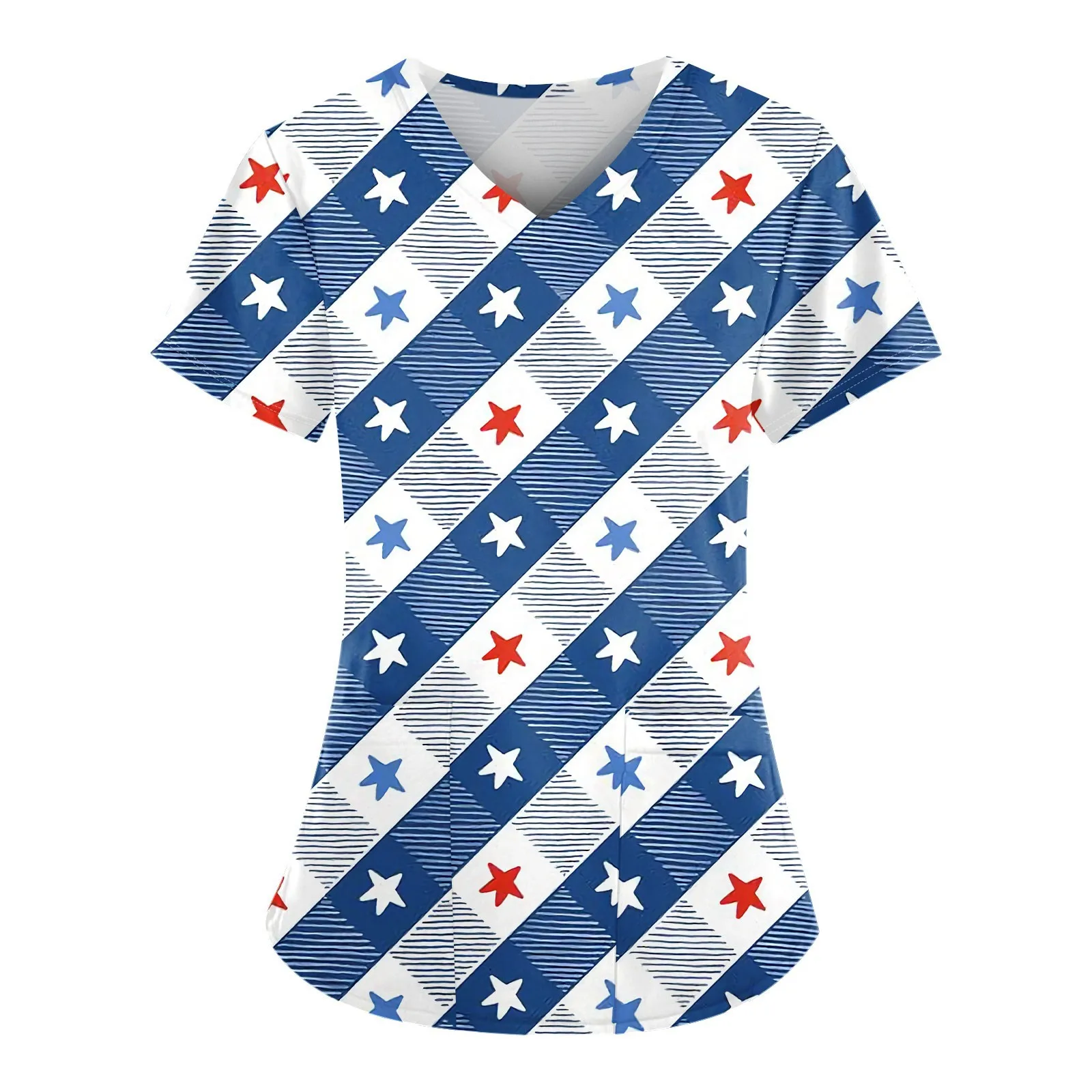 2025 European and American Women's Postpartum Care Clothing National Flag Star 3D Printed Short Sleeve Medical Nurse Clothing
2025 European and American Women's Postpartum Care Clothing National Flag Star 3D Printed Short Sleeve Medical Nurse Clothing