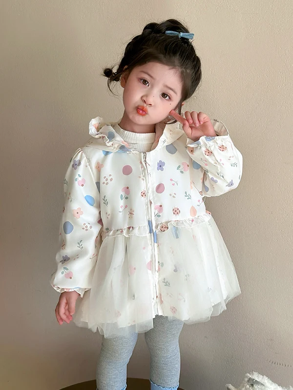 Spring Autumn 2026 New Style Girls Floral Long Sleeve Windbreaker Outerwear Sweet Cute Baby Fashionable Net Shirt Coat for Kids
Spring Autumn 2026 New Style Girls Floral Long Sleeve Windbreaker Outerwear Sweet Cute Baby Fashionable Net Shirt Coat for Kids