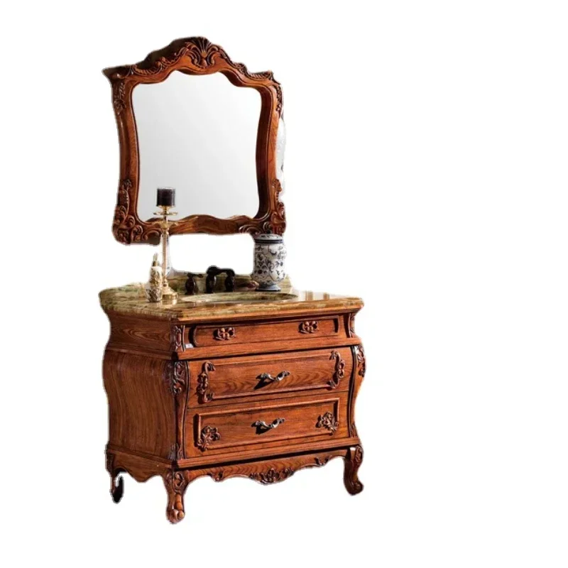~Solid wood European style bathroom cabinet double basin antique bathroom cabinet oak floor combination washbasin floor
~Solid wood European style bathroom cabinet double basin antique bathroom cabinet oak floor combination washbasin floor