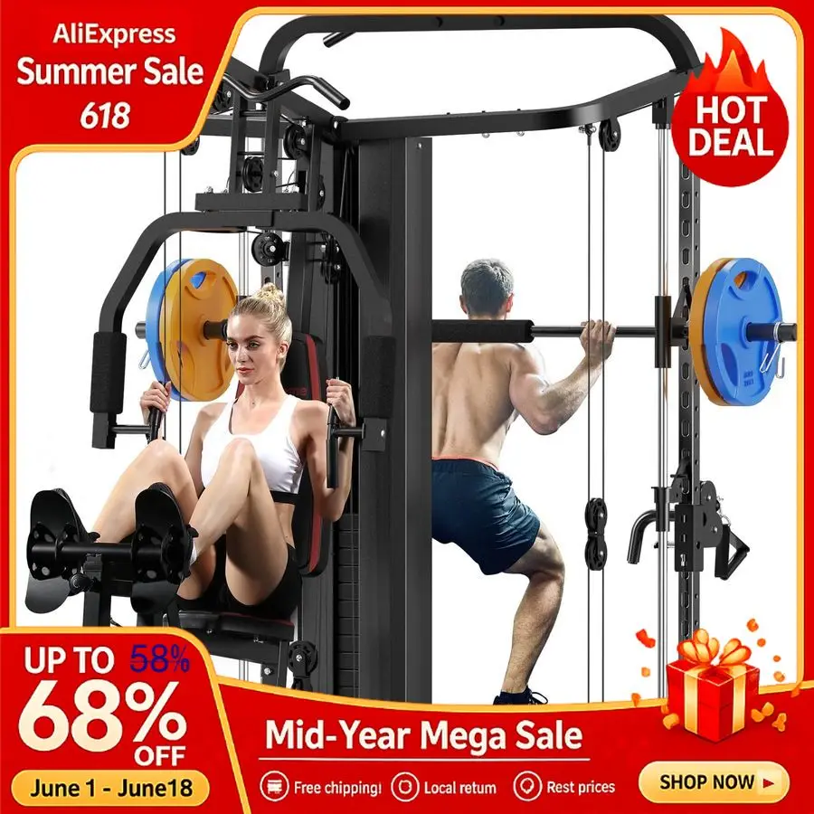 Multifunction Gym System Workout Station,Smith Machine with 138LB Weight Stack, Leg Press,LAT Station for Full Body Train,Custom
Multifunction Gym System Workout Station,Smith Machine with 138LB Weight Stack, Leg Press,LAT Station for Full Body Train,Custom
