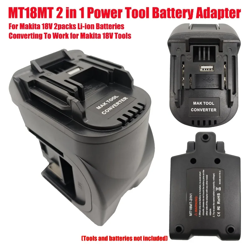 HAKSINKY MT18MT 2 in 1 Power Tool Battery Adapter for Makita 18V 2packs Li-ion Batteries Converting To Work for Makita 18V Tools
HAKSINKY MT18MT 2 in 1 Power Tool Battery Adapter for Makita 18V 2packs Li-ion Batteries Converting To Work for Makita 18V Tools