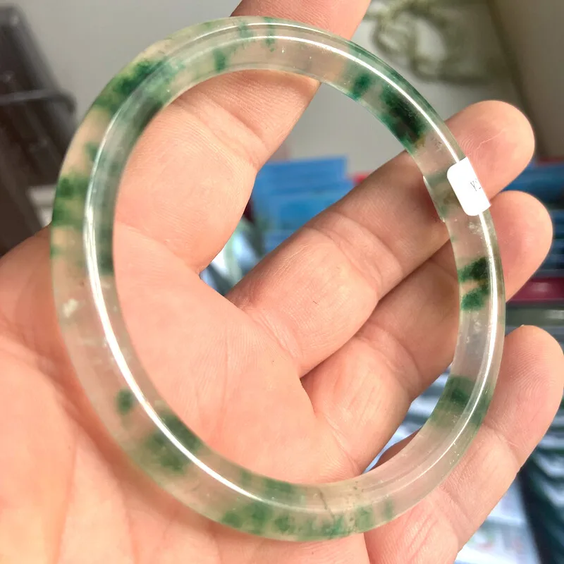 54-64mm Certified Grade A Natural icy Green Jadeite Jade Bangle
54-64mm Certified Grade A Natural icy Green Jadeite Jade Bangle