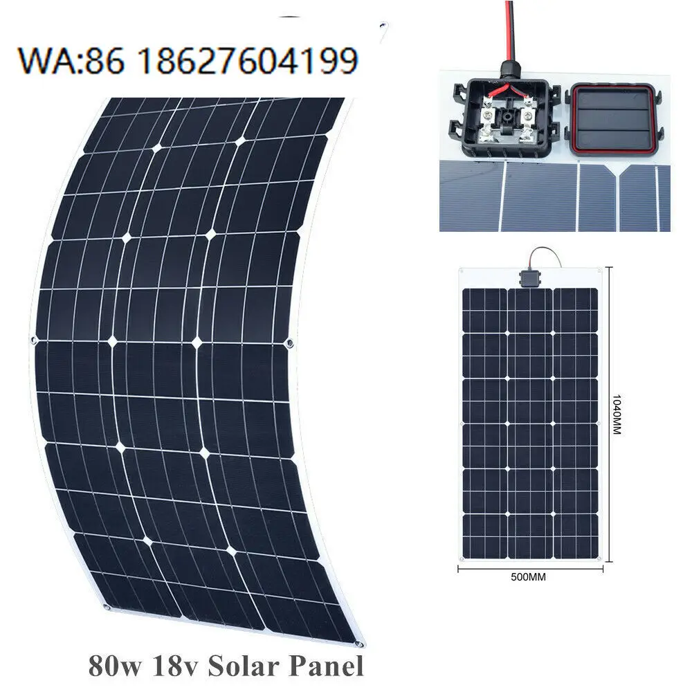 80W 18V Flexible Solar Module, Bendable PV Panel RV Camping Boat Off Grid Power Generation
80W 18V Flexible Solar Module, Bendable PV Panel RV Camping Boat Off Grid Power Generation