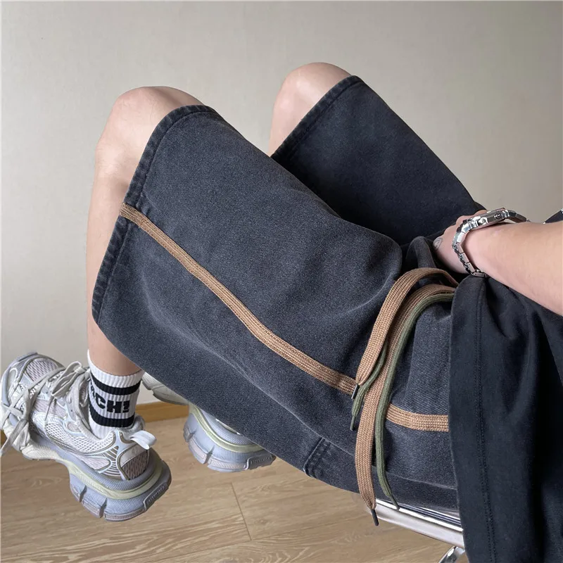 Waed Vintage Men's Denim orts High Street Loose Wide Leg Casual Five-Quarter Pants Summer Youth Faion Straight Leg Jeans
Waed Vintage Men's Denim orts High Street Loose Wide Leg Casual Five-Quarter Pants Summer Youth Faion Straight Leg Jeans