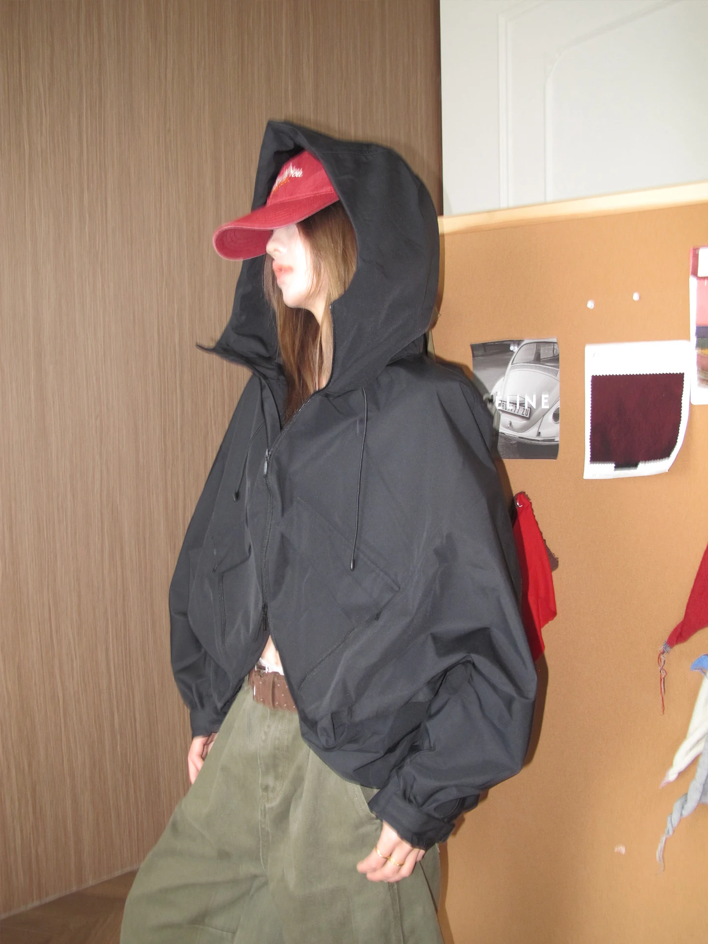 Women's Hooded Jaet Zhou tong Dstring Waist Bla Outdoor Windbreaker Coat ort Sle Polyester Nylon Cosite Fiber
Women's Hooded Jaet Zhou tong Dstring Waist Bla Outdoor Windbreaker Coat ort Sle Polyester Nylon Cosite Fiber