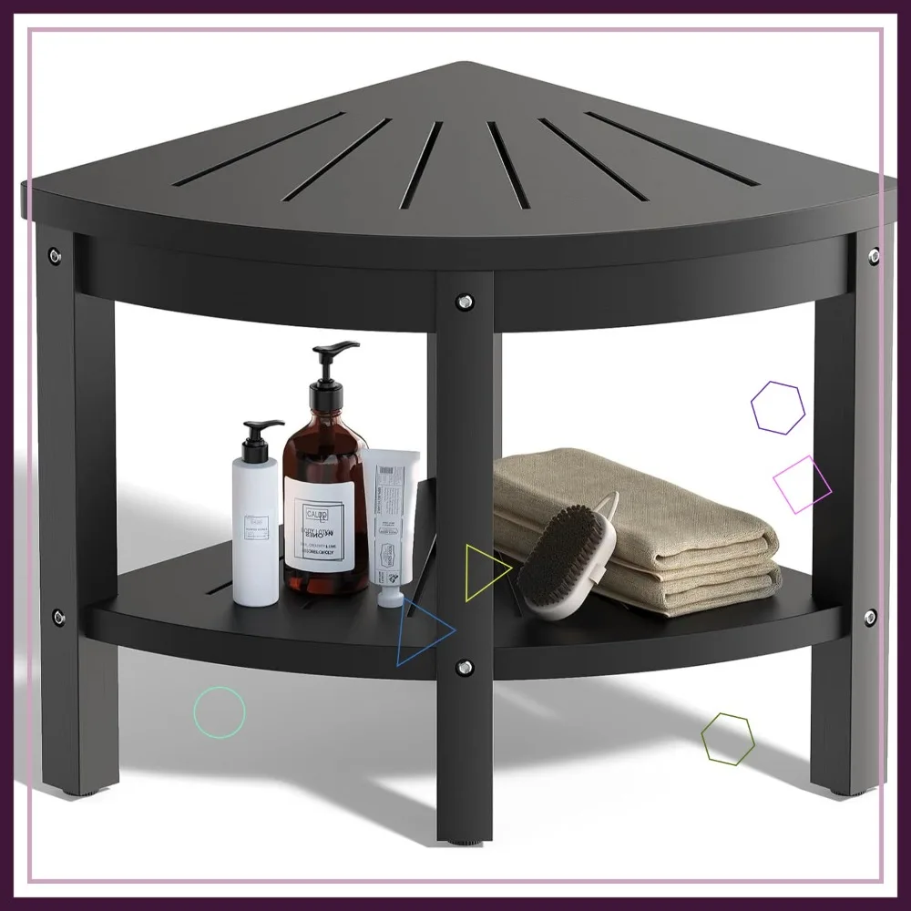 Corner Shower Stool with Storage Shelf, Plastic Bath Seat for Small Spaces, Shaving Legs Foot Rest
Corner Shower Stool with Storage Shelf, Plastic Bath Seat for Small Spaces, Shaving Legs Foot Rest
