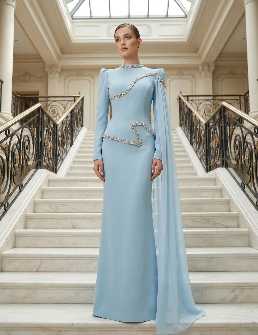 Customized Luxury Charming Jersey Rhinestone Pleat Mermaid High Collar Floor-Length Evening Dresses Fashion for Woman
Customized Luxury Charming Jersey Rhinestone Pleat Mermaid High Collar Floor-Length Evening Dresses Fashion for Woman
