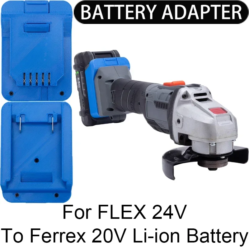 Adapter/Converter for Ferrex 20V Li-ion Tools To FLEX 24V Li-ion Battery Adapter FX0221-1, FX0121-1
Adapter/Converter for Ferrex 20V Li-ion Tools To FLEX 24V Li-ion Battery Adapter FX0221-1, FX0121-1