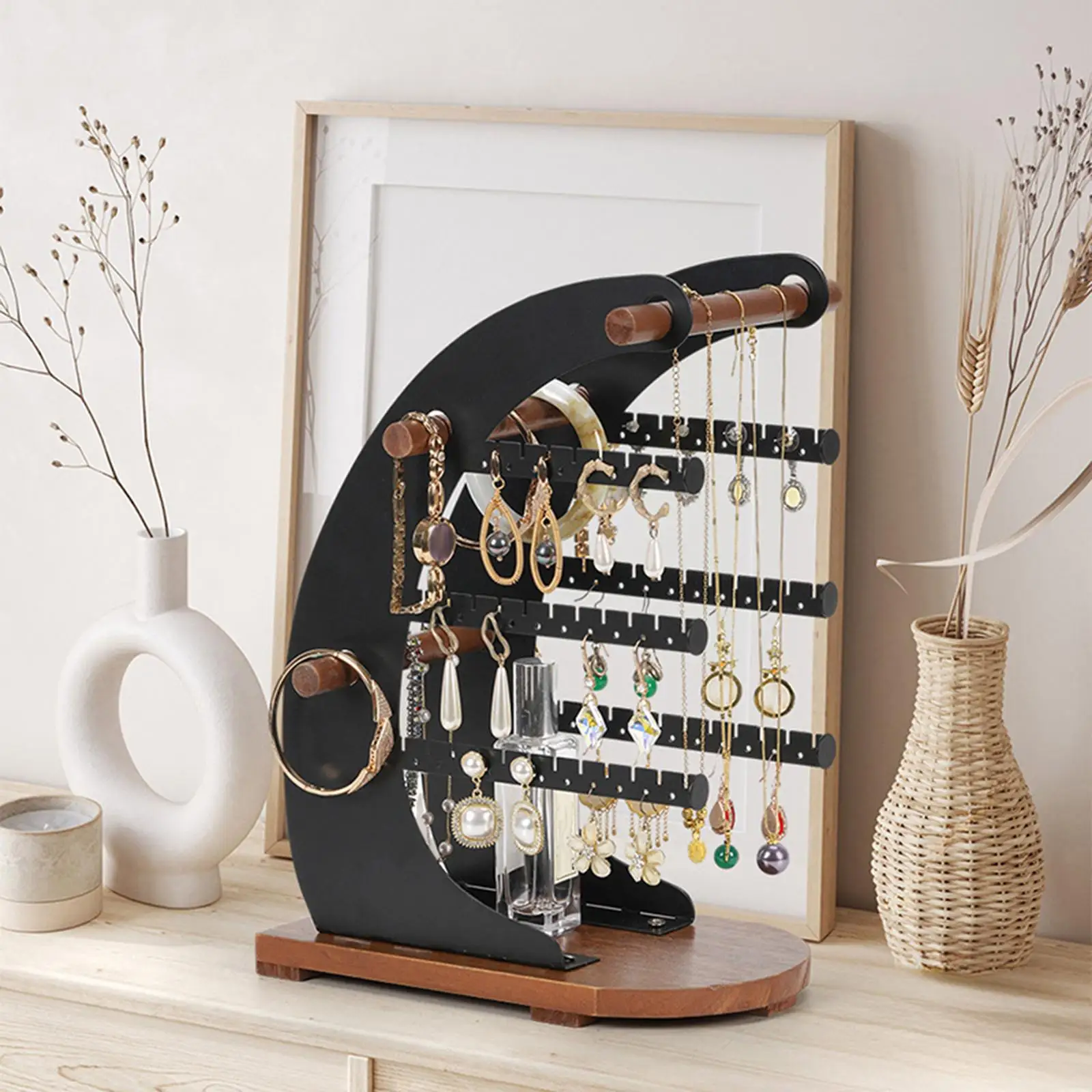 Earring Display Stand Jewelry Organizer 3 Tiers with Wooden Base Jewelry Stand Ear Rack for Dresser Women Girls Desktop
Earring Display Stand Jewelry Organizer 3 Tiers with Wooden Base Jewelry Stand Ear Rack for Dresser Women Girls Desktop