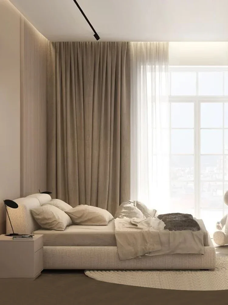 Кровать из итальянской минималистской ткани, небольшая спальня, главная спальня в скандинавском стиле, двуспальная тканевая кровать
Кровать из итальянской минималистской ткани, небольшая спальня, главная спальня в скандинавском стиле, двуспальная тканевая кровать