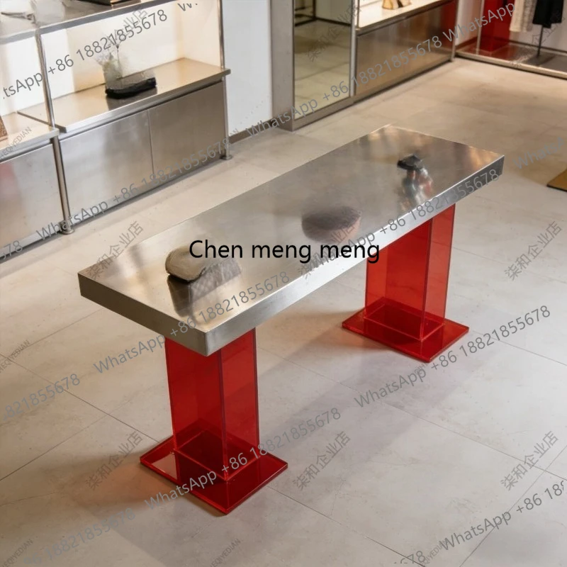 Clothing Store Display Table Stainless Steel Acrylic Nakajima Counter Rectangle Prop Display Table
Clothing Store Display Table Stainless Steel Acrylic Nakajima Counter Rectangle Prop Display Table