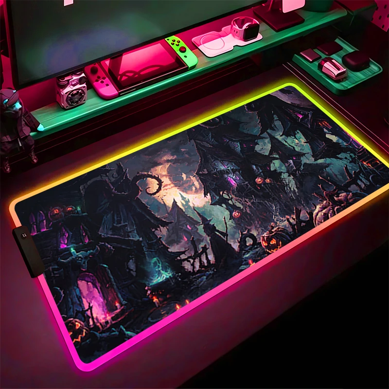 RGB LED Mouse Pad Computer Gamer PC Accessories Mousepad HD Rubber Extended Pad Non Slip Desk Mat Halloween Night Keyboard Pad
RGB LED Mouse Pad Computer Gamer PC Accessories Mousepad HD Rubber Extended Pad Non Slip Desk Mat Halloween Night Keyboard Pad