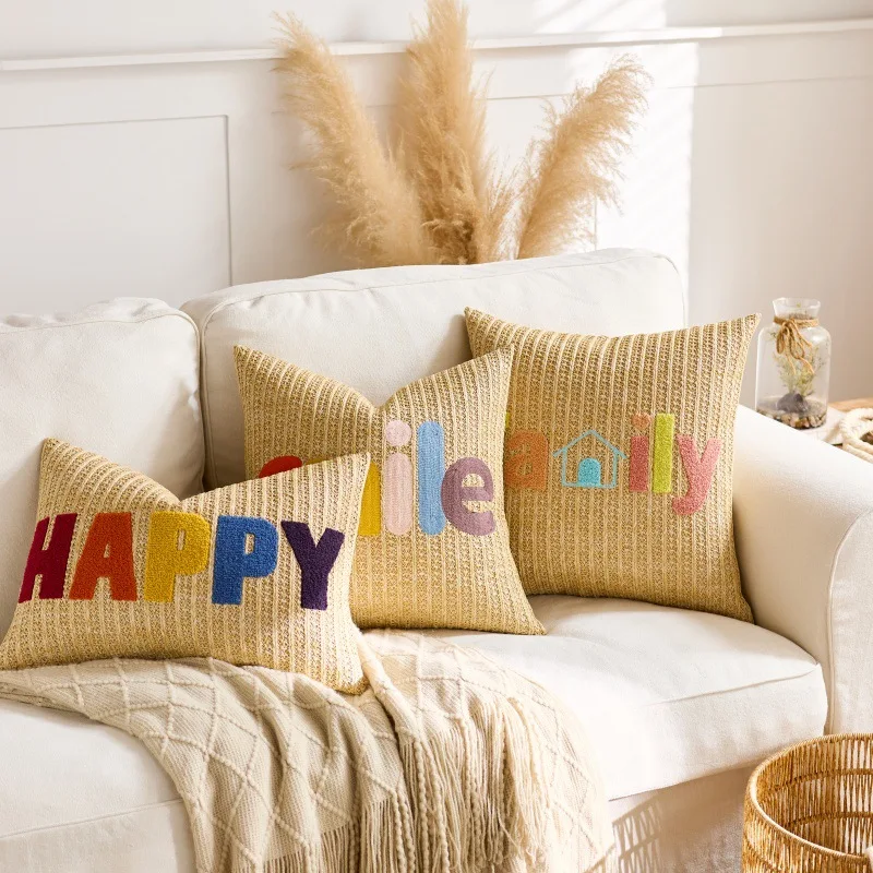 Throw Cushion Cover Nordic Style Letter Embroidery Rainbow Color Living Room Sofa Bedroom Comfort Skin-friendly Pillow Cover
Throw Cushion Cover Nordic Style Letter Embroidery Rainbow Color Living Room Sofa Bedroom Comfort Skin-friendly Pillow Cover