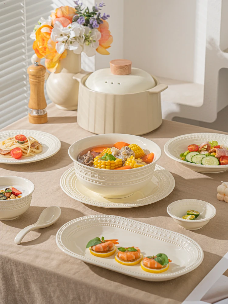 Набор посуды Ele Cry Cerc Western Dining: глубокая тарелка для супа, миска для риса, миска для лапши, простой дизайн, для домашнего использования
Набор посуды Ele Cry Cerc Western Dining: глубокая тарелка для супа, миска для риса, миска для лапши, простой дизайн, для домашнего использования