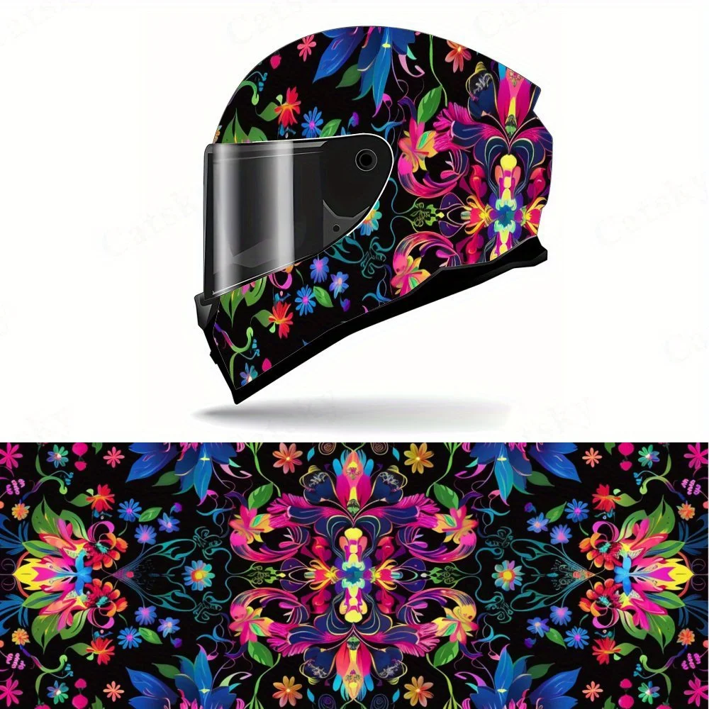 Nighttime Colorful FloralHelmet Vinyl Wraps, Waterproof Scratch-Resistant Full Face Helmet Decals, Durable PVC Artistic Design,
Nighttime Colorful FloralHelmet Vinyl Wraps, Waterproof Scratch-Resistant Full Face Helmet Decals, Durable PVC Artistic Design,