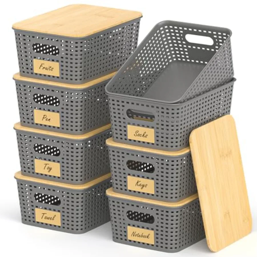 Stackable Storage Basket: Plastic Baskets Bins, Baskets for Organizing, Pantry Decorative Containers for Closets, Cabinets, She
Stackable Storage Basket: Plastic Baskets Bins, Baskets for Organizing, Pantry Decorative Containers for Closets, Cabinets, She
