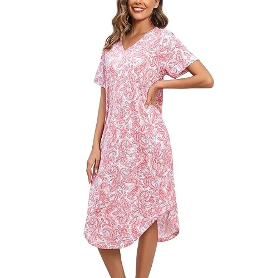 PNAEONG Women Short Sleeve Long Nightgown Soft Cotton Sleepwear Nightshirts Loungewear with Pockets
PNAEONG Women Short Sleeve Long Nightgown Soft Cotton Sleepwear Nightshirts Loungewear with Pockets