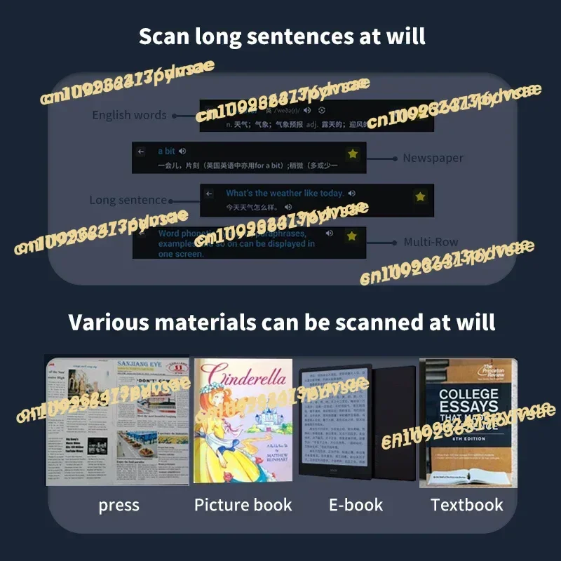 NEW Newest Smart Translator Talking Reading Pen Digital OCR Scanner Pen Language Translator Device with Voice Translator
NEW Newest Smart Translator Talking Reading Pen Digital OCR Scanner Pen Language Translator Device with Voice Translator