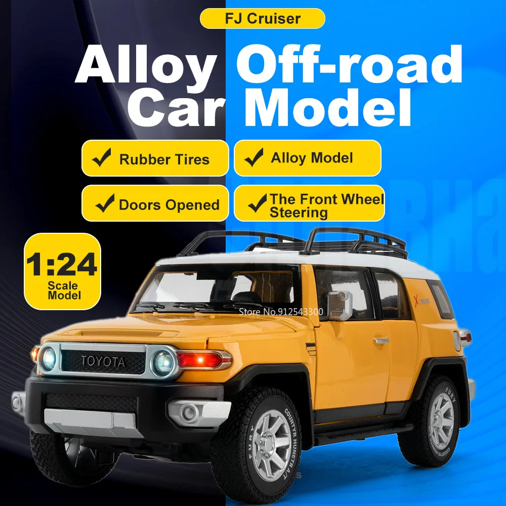 1:24 FJ Cruiser LC300 Street Car Model Toy Doors Opened Pull Back Models Alloy Diecast Rubber Tires Vehicle Unique Occasion Gift
1:24 FJ Cruiser LC300 Street Car Model Toy Doors Opened Pull Back Models Alloy Diecast Rubber Tires Vehicle Unique Occasion Gift