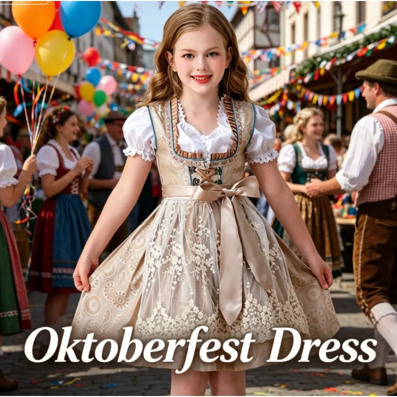 Girl German Beer Festival Maid Dress Munich Farm Countryside Dress Bubble Sleeve Carnival Children's Clothing Girl
Girl German Beer Festival Maid Dress Munich Farm Countryside Dress Bubble Sleeve Carnival Children's Clothing Girl