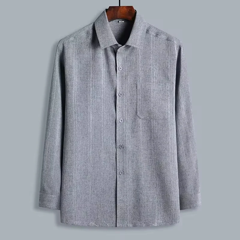 Men's Long Sleeve Single-breasted Lapel Shirt Breathable Casual Cardigan Coats Chinese Style Middle-aged and Elderly Shirts
Men's Long Sleeve Single-breasted Lapel Shirt Breathable Casual Cardigan Coats Chinese Style Middle-aged and Elderly Shirts