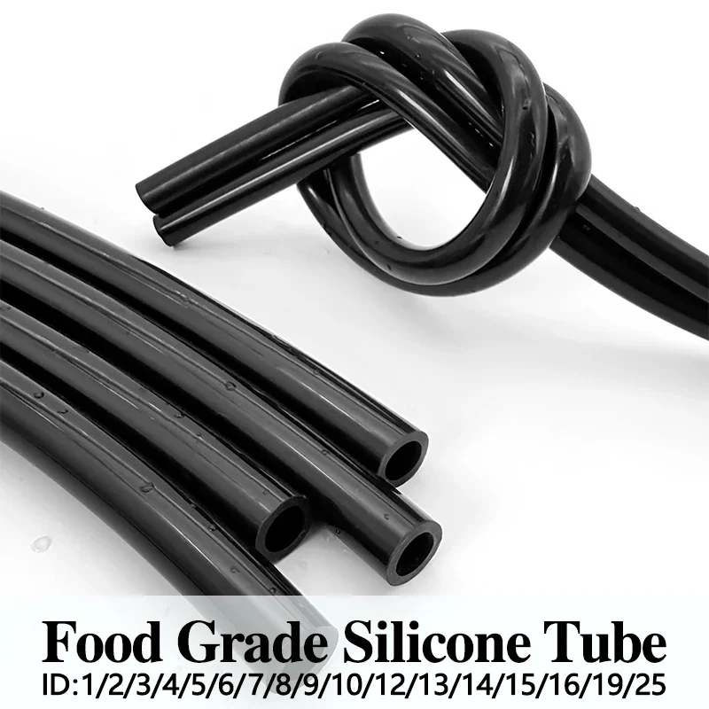 Food Grade Black Silicone Tube ID 1-25mm Odorless Nontoxic High Temp Flexible Non-Stick Drink Water Hose for Home Brewing Making
Food Grade Black Silicone Tube ID 1-25mm Odorless Nontoxic High Temp Flexible Non-Stick Drink Water Hose for Home Brewing Making