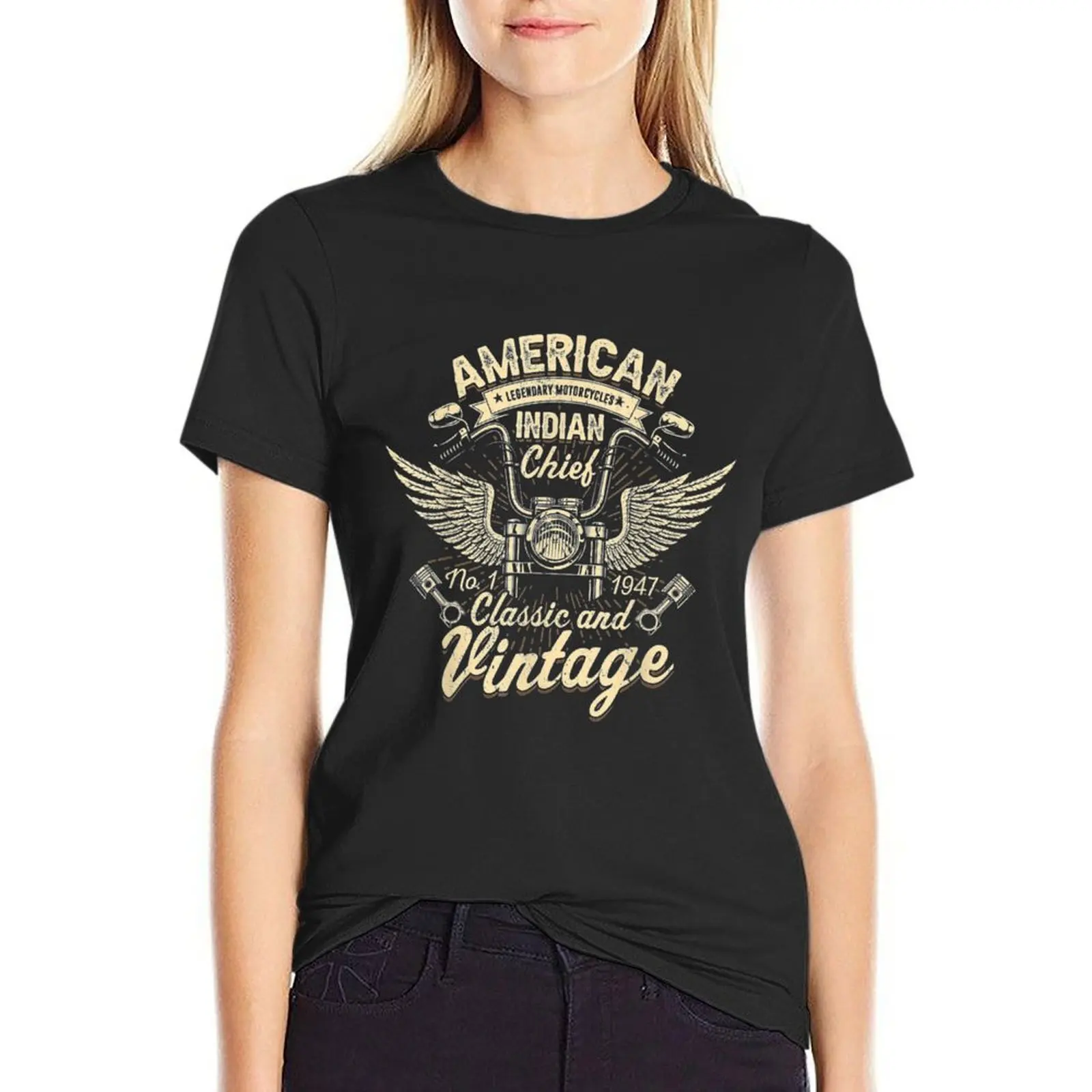 Retro Vintage American Motorcycle Indian Biker T-Shirt customizeds kawaii clothes spring clothes Women 2024
Retro Vintage American Motorcycle Indian Biker T-Shirt customizeds kawaii clothes spring clothes Women 2024