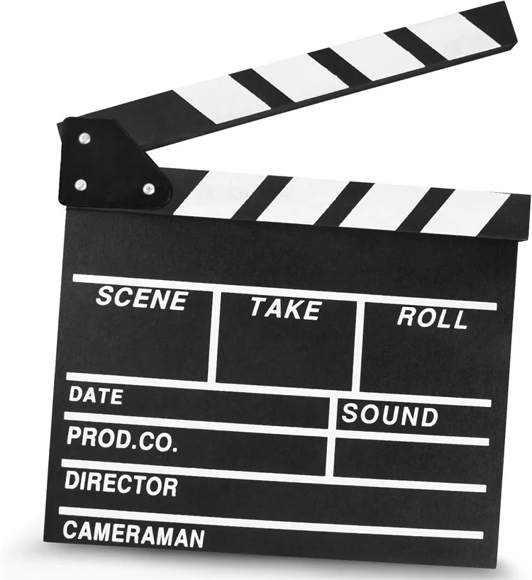 Movie Film Clapboard Hollywood Wooden-Clapper Board Directors with Erasable Pen Black Clap Board 10.5 X 11.7 Inches (Black)
Movie Film Clapboard Hollywood Wooden-Clapper Board Directors with Erasable Pen Black Clap Board 10.5 X 11.7 Inches (Black)