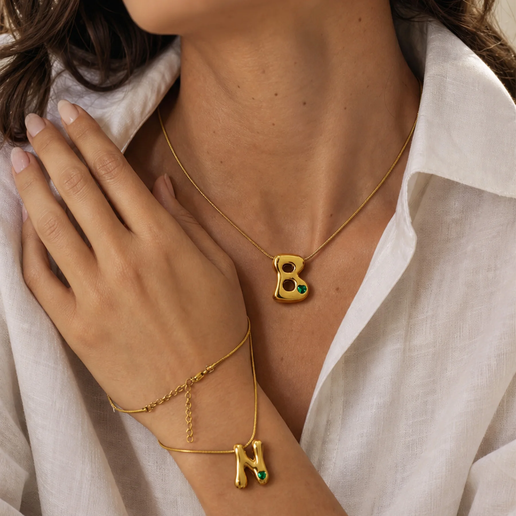 Custom Bubble Initial Necklace Personalized Alphabet Stainless Steel Birthstone Pendant Dainty Snake Chain Birthday Gift Women
Custom Bubble Initial Necklace Personalized Alphabet Stainless Steel Birthstone Pendant Dainty Snake Chain Birthday Gift Women