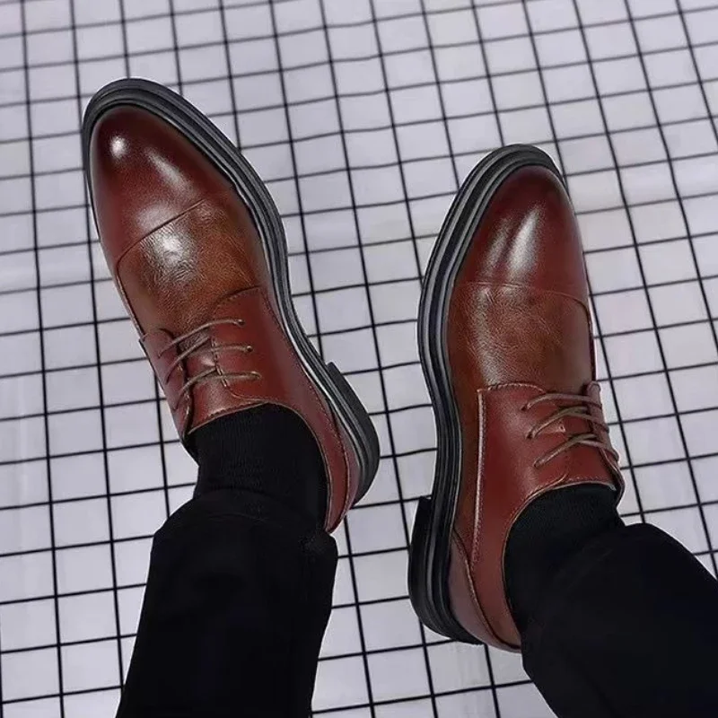 Office Brown With Laces Splicing Loafers Shoes Social Shoe Male Business Cheap Clearance Italian Suit Party Men's Formal Shoes
Office Brown With Laces Splicing Loafers Shoes Social Shoe Male Business Cheap Clearance Italian Suit Party Men's Formal Shoes