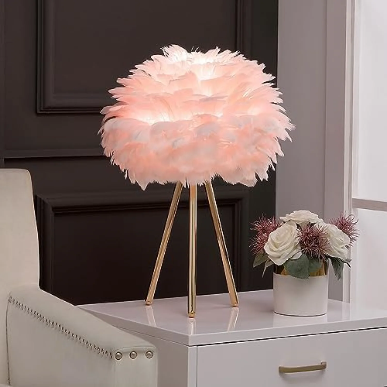 White Feather Lamp Tripod Lamp for for Girls Bedrooms Living Room Aesthetic Decor Desk Lamp Unique Bedside Lamps Gold Large (Tr
White Feather Lamp Tripod Lamp for for Girls Bedrooms Living Room Aesthetic Decor Desk Lamp Unique Bedside Lamps Gold Large (Tr