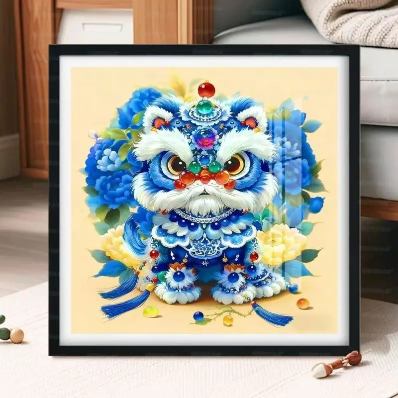 Bedroom New Square Beaded Cross Stitch Full Bead Embroidery Luy Lion Animal Pattern Cotton Fabric Chinese Sle Home Textile
Bedroom New Square Beaded Cross Stitch Full Bead Embroidery Luy Lion Animal Pattern Cotton Fabric Chinese Sle Home Textile