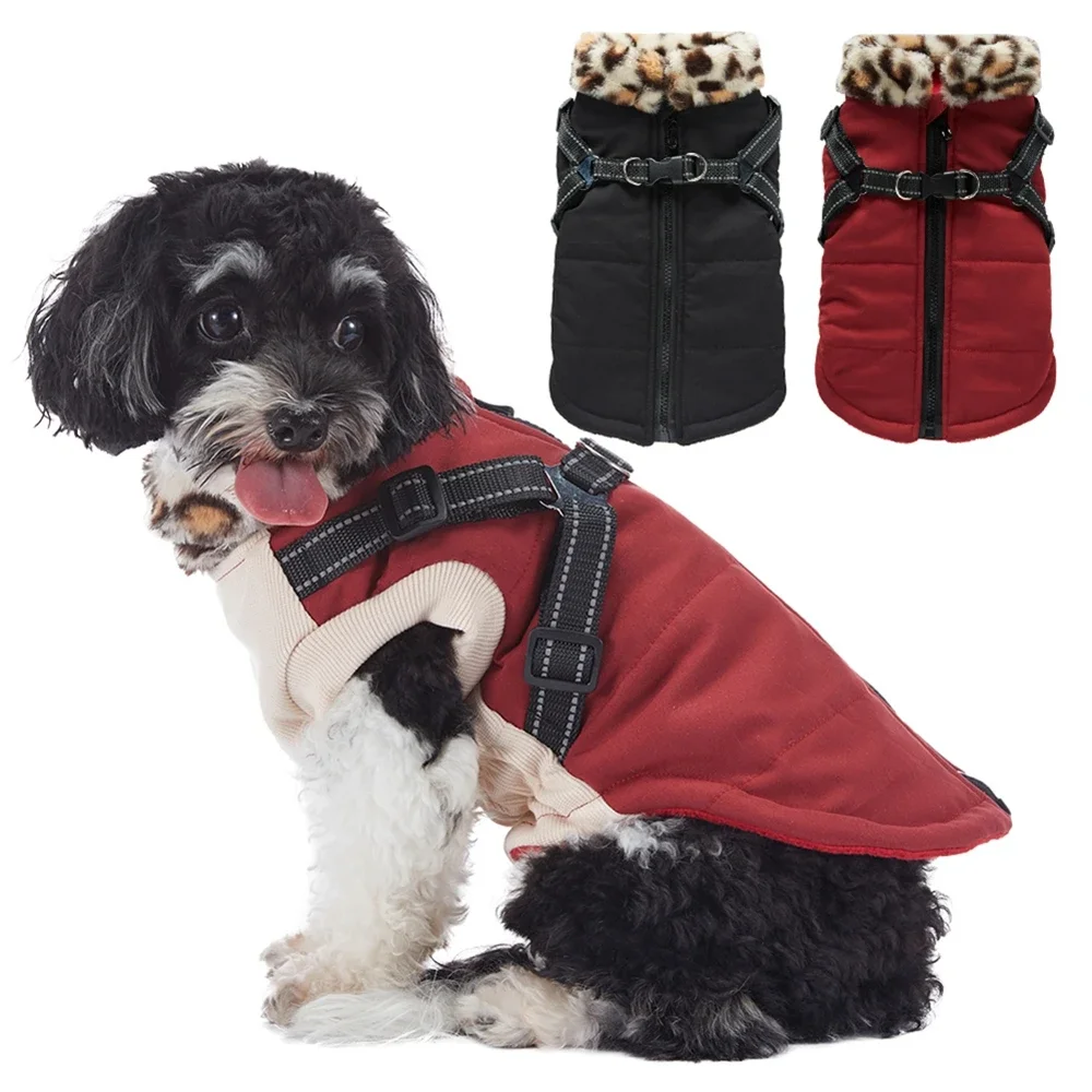 Winter Warm Dog Clothes Thicken Pet Jacket With Harness Fur Collar Clothing For Small Medium Chihuahua French Bulldog Outfit
Winter Warm Dog Clothes Thicken Pet Jacket With Harness Fur Collar Clothing For Small Medium Chihuahua French Bulldog Outfit