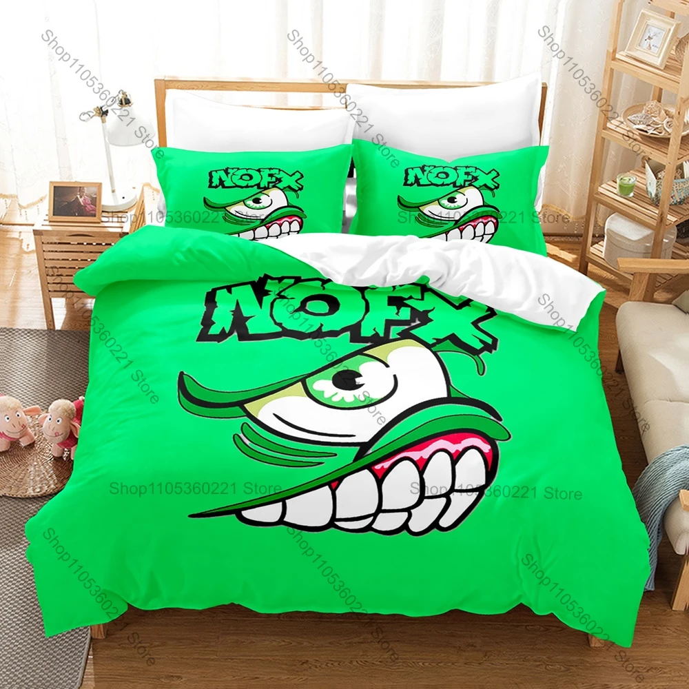 Punk Rock Style Duvet Cover + 2 Pillowcases, NOFX Band Printed Bedding Set Soft Material Perfect Holiday & Birthday Gift
Punk Rock Style Duvet Cover + 2 Pillowcases, NOFX Band Printed Bedding Set Soft Material Perfect Holiday & Birthday Gift