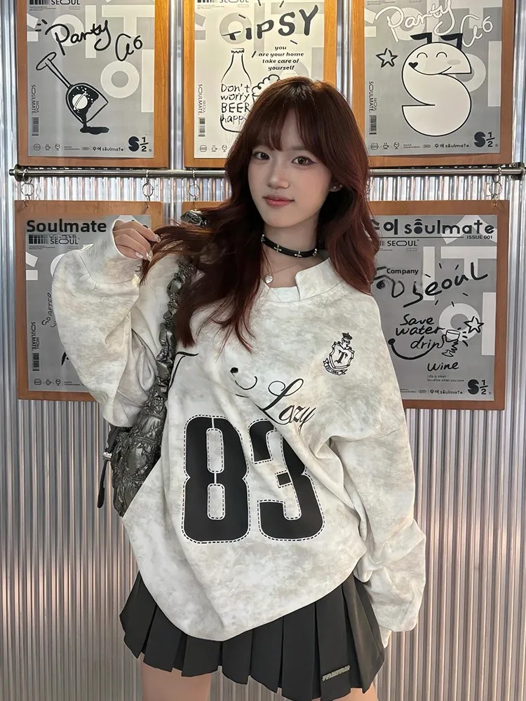 Loose Lazy Girl Style Women's Hoodie High Street Small Stand Collar Dyed Sweatshirt Sweet Style Long Sleeve Printed Top
Loose Lazy Girl Style Women's Hoodie High Street Small Stand Collar Dyed Sweatshirt Sweet Style Long Sleeve Printed Top