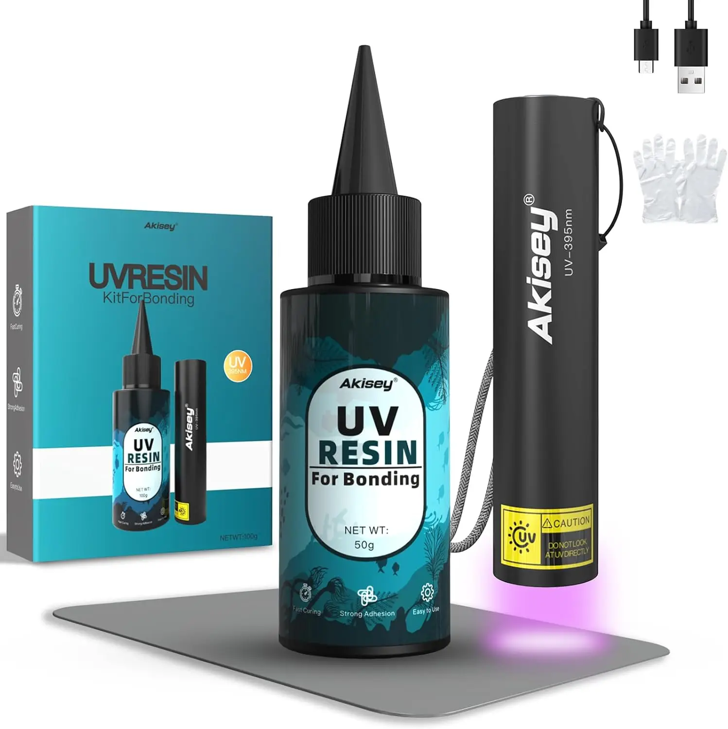 UV Resin Kit with Light - 50g Fast Curing UV Glue, Rechargeable 395nm Flashlight, for Jewelry, Glass, Acrylic Repair
UV Resin Kit with Light - 50g Fast Curing UV Glue, Rechargeable 395nm Flashlight, for Jewelry, Glass, Acrylic Repair