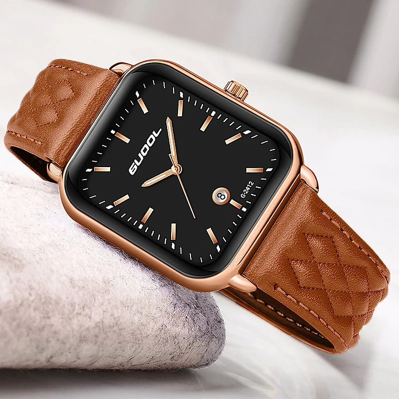 2026 New Model Women's Quartz Watch, Featuring a Square Rose Gold Case, Three-Hand Dial with Calendar, and Leather Strap Fashionable and Comfortable, It's the Perfect Gift for Valentine's Day or a Birthday.
2026 New Model Women's Quartz Watch, Featuring a Square Rose Gold Case, Three-Hand Dial with Calendar, and Leather Strap Fashionable and Comfortable, It's the Perfect Gift for Valentine's Day or a Birthday.