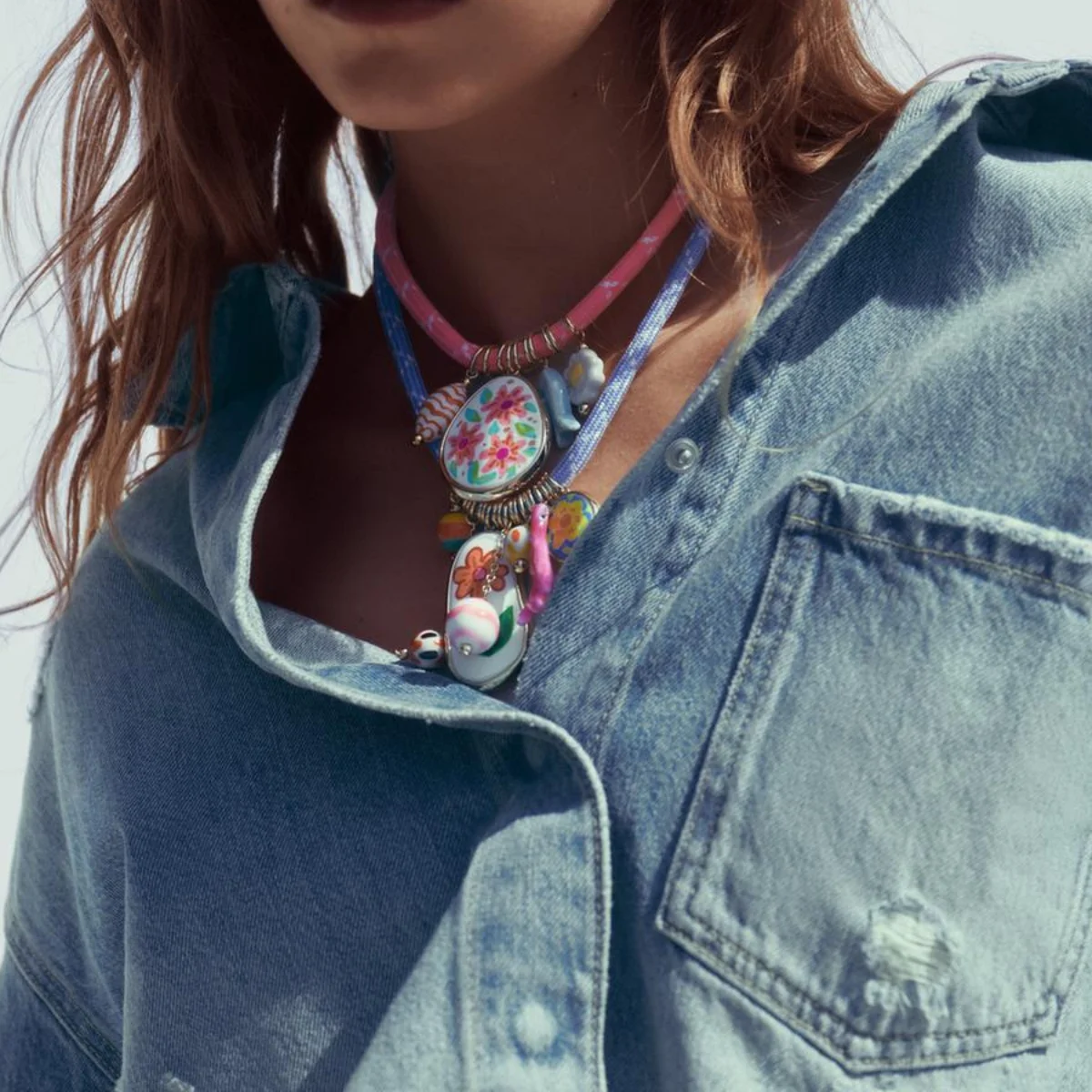 ZAA 2 Pack Of Cord Necklaces With Charms Candy Color Rope Chain Ceramics Flower Jewelry Cute And Fun Summer Holiday Wearing Gift
ZAA 2 Pack Of Cord Necklaces With Charms Candy Color Rope Chain Ceramics Flower Jewelry Cute And Fun Summer Holiday Wearing Gift