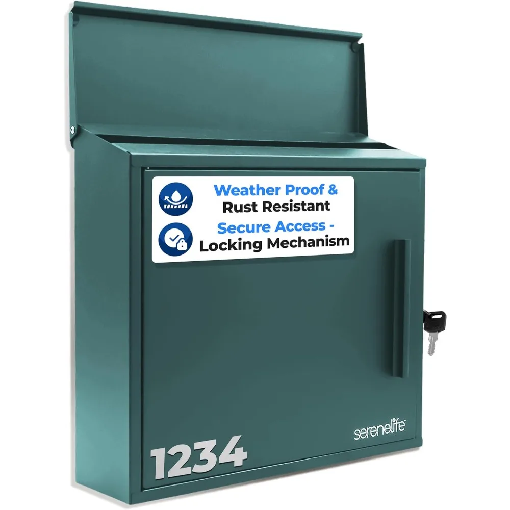 Outdoor Wall Mailbox with Lock | 0.46 Cubic FT Capacity | Easy Installation | Weather Resistant for Home or Business Use
Outdoor Wall Mailbox with Lock | 0.46 Cubic FT Capacity | Easy Installation | Weather Resistant for Home or Business Use