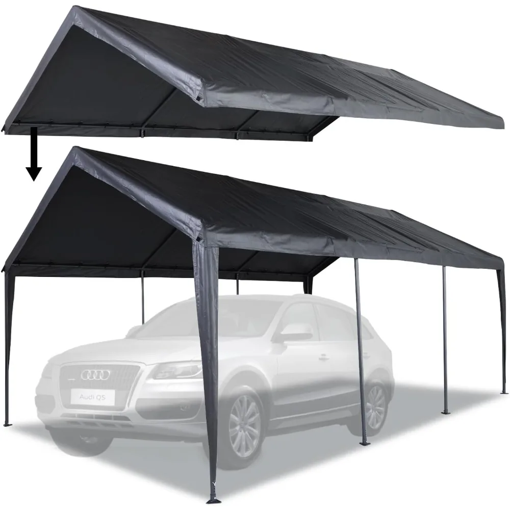 Carport Replacement Top Canopy Cover for 10×20 Carport Portable Garage, Windproof Waterproof UV Resistant, Dark Grey
Carport Replacement Top Canopy Cover for 10×20 Carport Portable Garage, Windproof Waterproof UV Resistant, Dark Grey