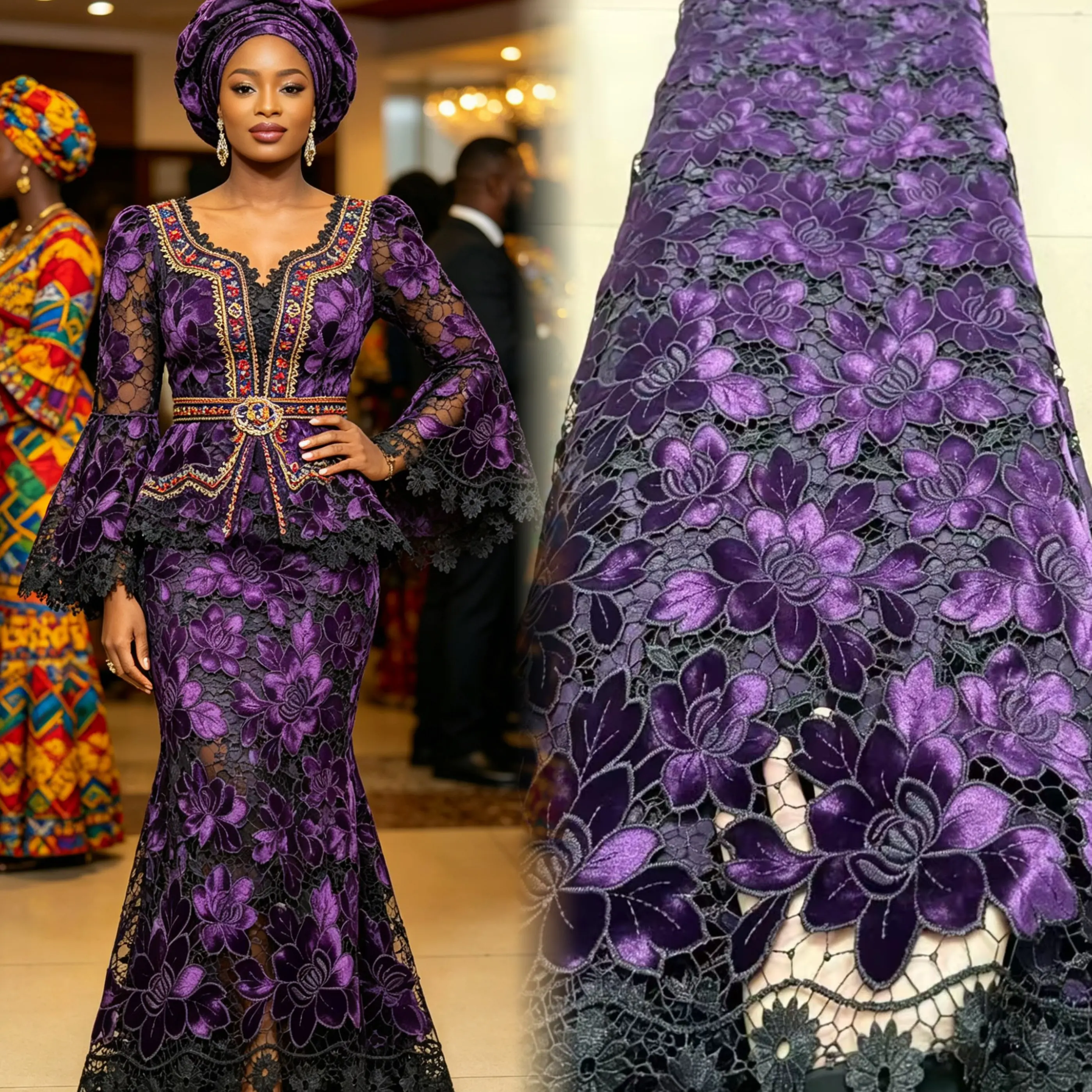 African Groom Embroidered Sequin Lace Fabric 5 Yards French Nigerian Beaded Wedding Dress Sewing Material for Bridesmaid Dresses
African Groom Embroidered Sequin Lace Fabric 5 Yards French Nigerian Beaded Wedding Dress Sewing Material for Bridesmaid Dresses