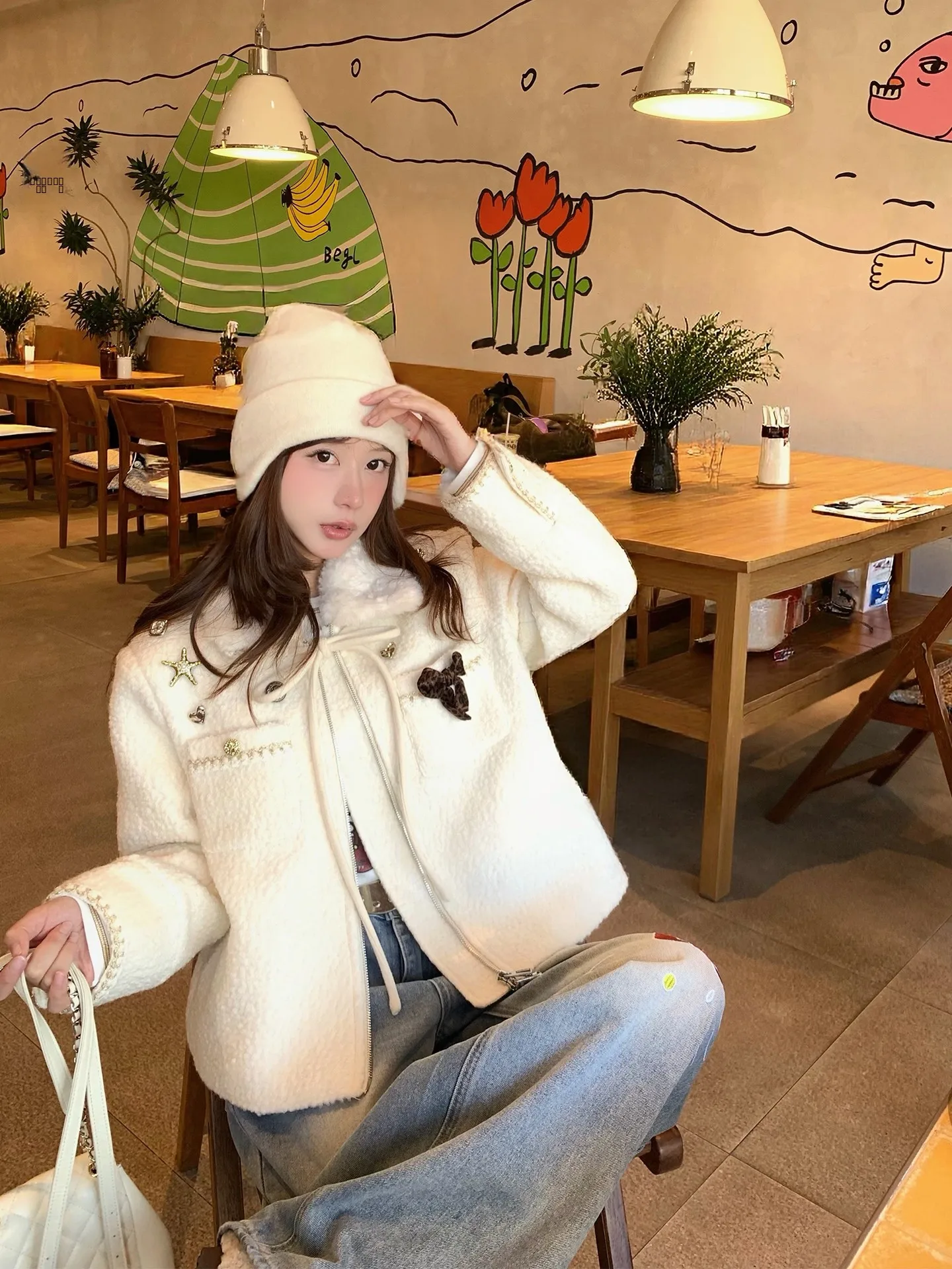 White Fur Trimmed Quilted Jacket Women's Korean Style Short Coat Spring 2026 Fashion High Quality Duck down Filled
White Fur Trimmed Quilted Jacket Women's Korean Style Short Coat Spring 2026 Fashion High Quality Duck down Filled